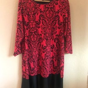 Tiana B  faux leather bottom dress